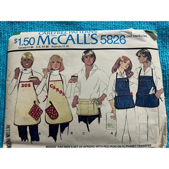 McCalls 5826 Pattern adult Apron work apron kitchen apron - Picture 1 of 8